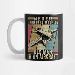 Easily Distracted By Airplanes Retro Airplane Funny Pilot Mug